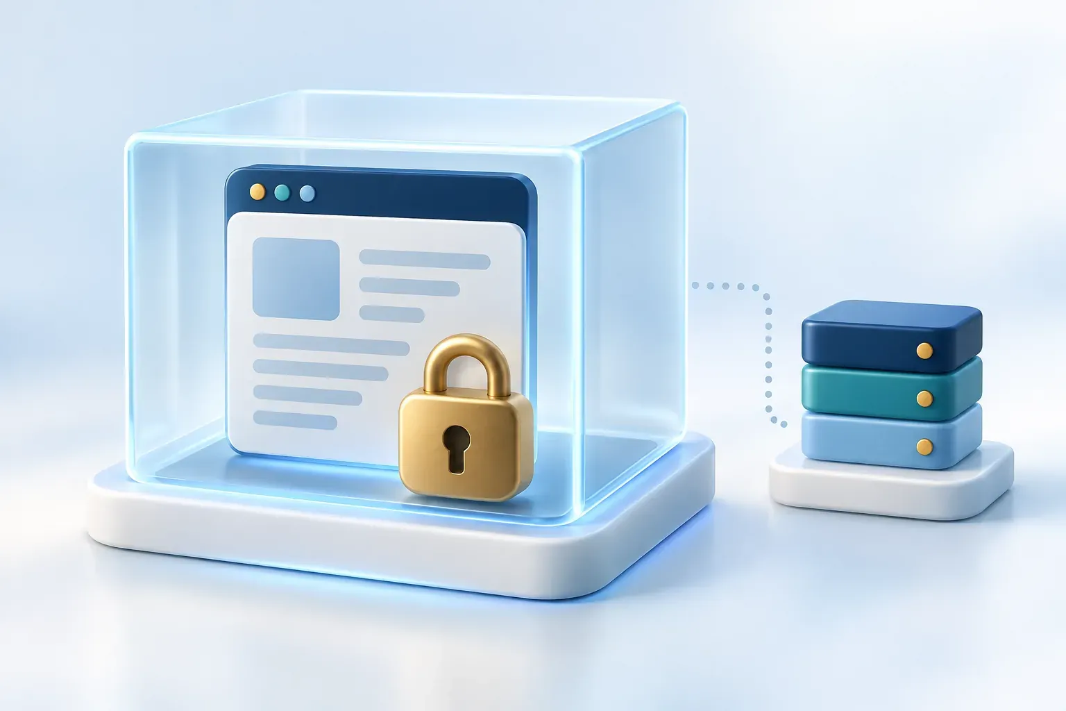 A browser document workflow and protected workspace are represented as separate processing areas.